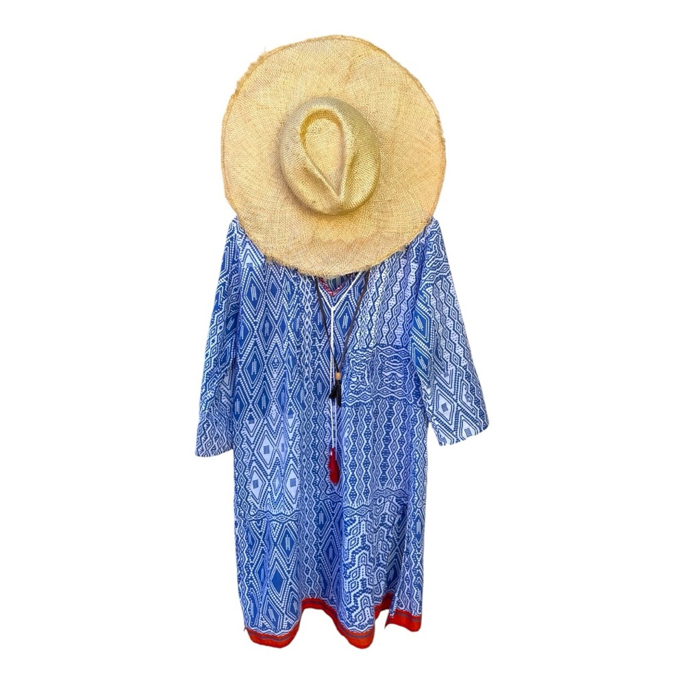 Blue & White Beach Cover up Tunic M/L - Picture 4 of 8